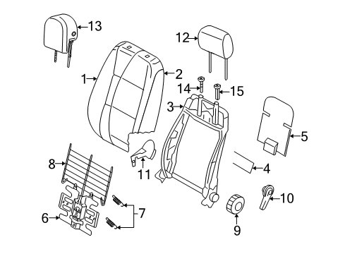 2011 Volkswagen GTI Front Seat Components Diagram 2