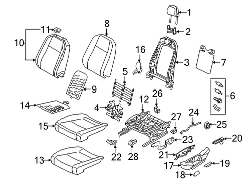 2022 Volkswagen Atlas Cross Sport Passenger Seat Components