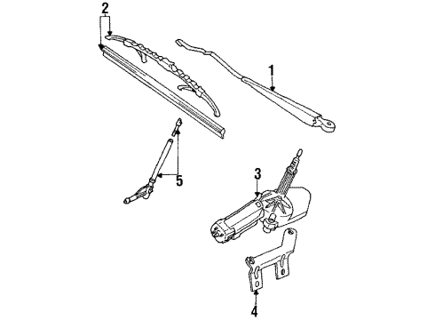 1990 Volkswagen Corrado Rear Wiper Components