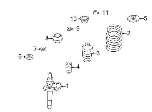 2002 Volkswagen Jetta Struts & Components - Front