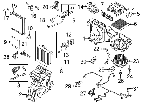 2018 Volkswagen Tiguan Heater Core Diagram for 3QF-819-031