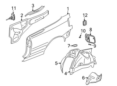 1999 Volkswagen Cabrio Quarter Panel & Components