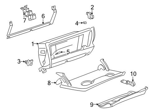2003 Volkswagen Golf Glove Box Stop Diagram for 1J1-880-324-B