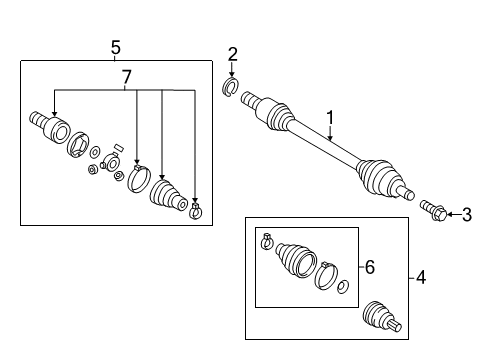 2015 Volkswagen Golf SportWagen Inner CV Joint Diagram for 5QM-498-103-B
