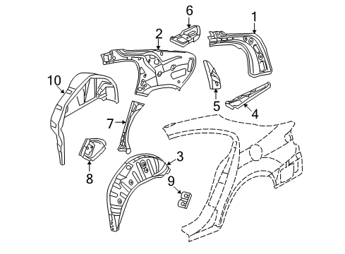 2009 Volkswagen CC Inner Structure - Quarter Panel