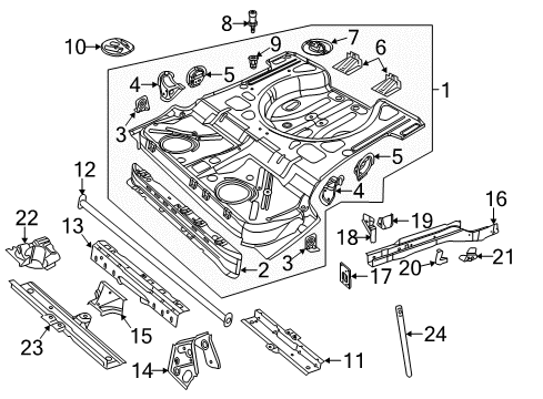2018 Volkswagen Beetle Rear Body - Floor & Rails