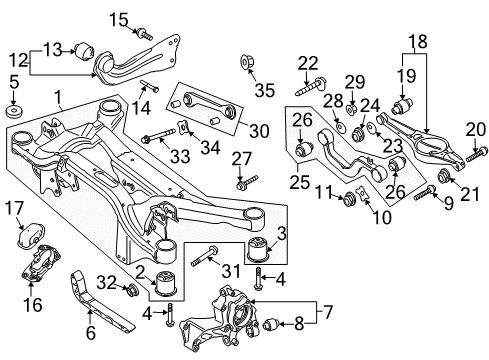 2008 Volkswagen Passat Rear Suspension, Control Arm Diagram 3