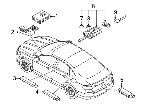 2022 Volkswagen Arteon Keyless Entry Components