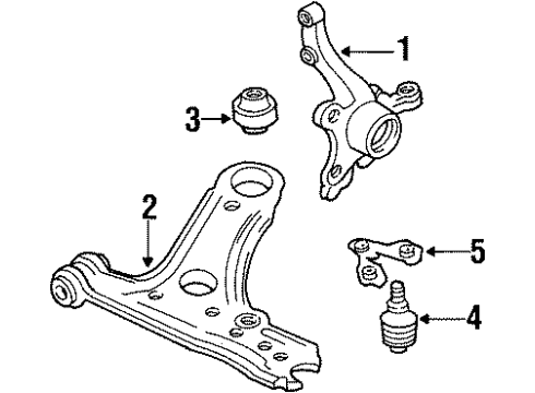 1994 Volkswagen Jetta Front Suspension Components, Lower Control Arm, Stabilizer Bar