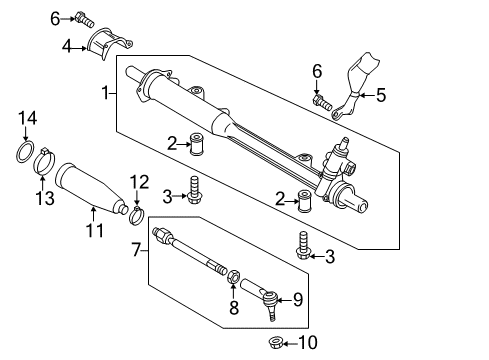 2014 Volkswagen Touareg Steering Gear Diagram for 7P0-422-063-F