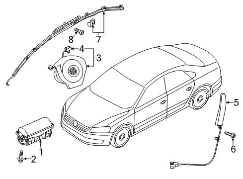 2019 Volkswagen Passat Air Bag Components