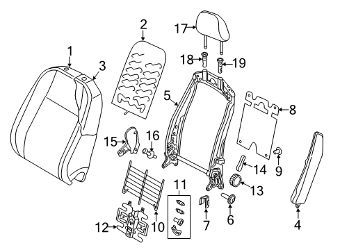 2018 Volkswagen Golf R Front Seat Components
