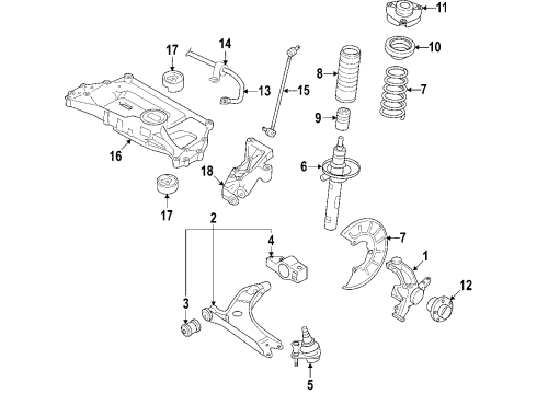 2008 Volkswagen Jetta Front Suspension Components, Lower Control Arm, Stabilizer Bar