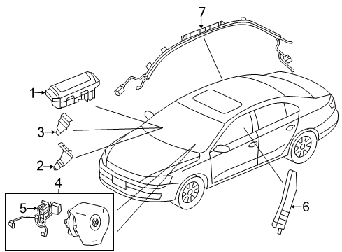 2013 Volkswagen Jetta Air Bag Components Diagram 1