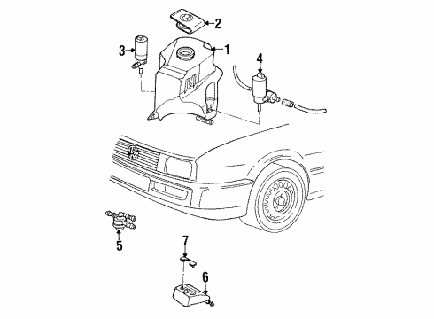 1992 Volkswagen Corrado Washer Components