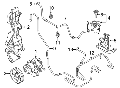 2013 Volkswagen Beetle P/S Pump & Hoses, Steering Gear & Linkage