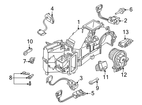 2002 Volkswagen Jetta A/C Evaporator & Heater Components