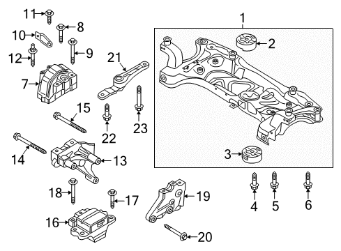 2017 Volkswagen Jetta Engine & Trans Mounting Diagram 1