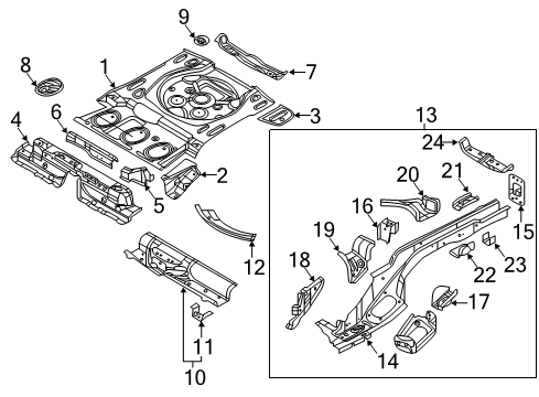 2020 Volkswagen Tiguan Rear Body - Floor & Rails