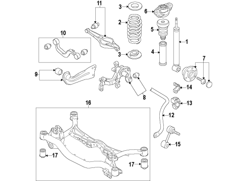 2009 Volkswagen CC Rear Suspension, Lower Control Arm, Upper Control Arm, Stabilizer Bar, Suspension Components