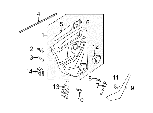 2013 Volkswagen Golf R Interior Trim - Rear Door