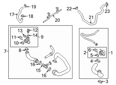 2020 Volkswagen Atlas Cross Sport Coolant Hose Diagram for 3QF-122-073-M