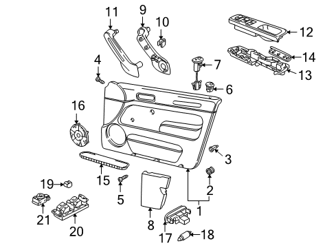 2005 Volkswagen Golf Courtesy Lamp Diagram for 1J0-947-411-E