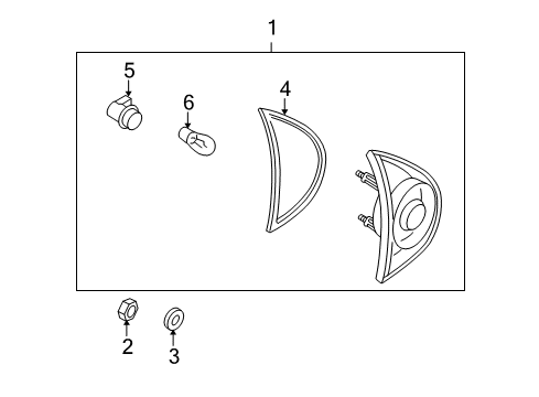 2007 Volkswagen GTI Tail Lamp Assembly Diagram for 1K6-945-094-E