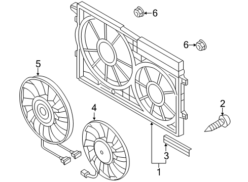 2012 Volkswagen Passat Cooling System, Radiator, Water Pump, Cooling Fan Diagram 2