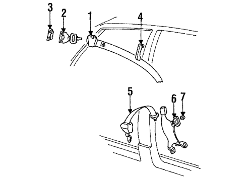 1993 Volkswagen Golf Lap Belt Diagram for 1HM-880-708