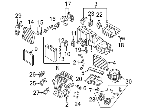 2008 Volkswagen Passat A/C Evaporator & Heater Components