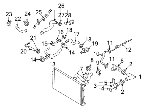 2016 Volkswagen CC Upper Hose Diagram for 3C0-121-101-AE