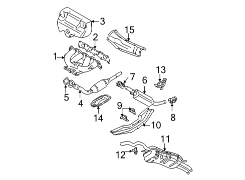 2000 Volkswagen Jetta Exhaust Components, Exhaust Manifold
