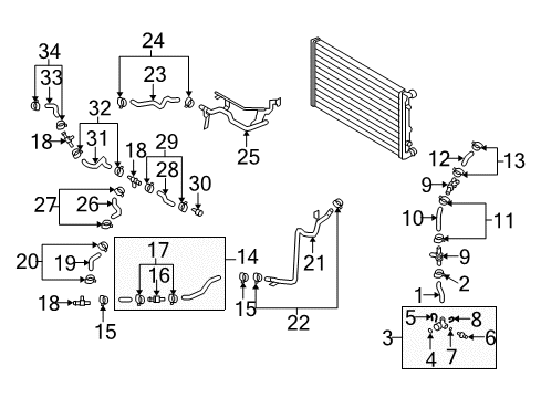 2008 Volkswagen Eos Inlet Hose Diagram for 1K0-121-073-AL