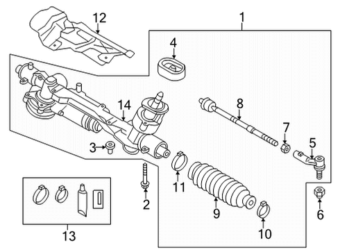 Steering Gear Diagram for 5WB-423-051-AT
