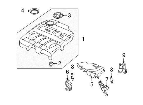 2011 Volkswagen Golf Cover Connector Diagram for 07C-103-226