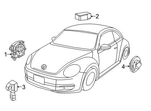 2018 Volkswagen Beetle Air Bag Components