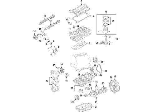 2008 Volkswagen Passat Engine Parts & Mounts, Timing, Lubrication System Diagram 3