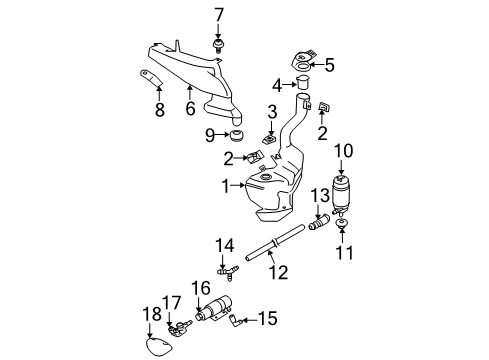 2005 Volkswagen Beetle Washer Components