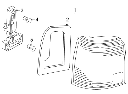 1999 Volkswagen Passat Tail Lamp Assembly Diagram for 3B9-945-096-L