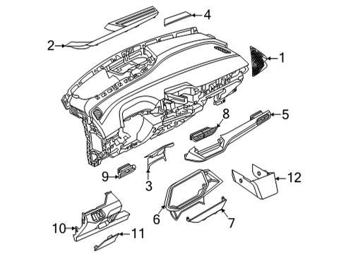 2023 Volkswagen ID.4 Cluster Bezel Diagram for 1EA-953-580-WJW