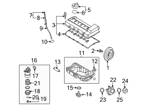 2008 Volkswagen Passat Engine Parts & Mounts, Timing, Lubrication System Diagram 2