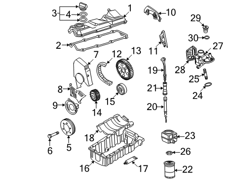 1998 Volkswagen Beetle Dipstick Diagram for 06A-115-611-C