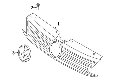 2015 Volkswagen Jetta Grille & Components Diagram 1