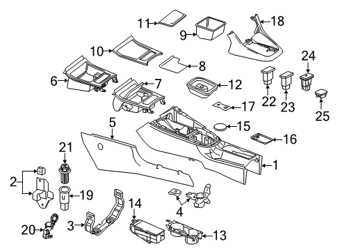 2011 Volkswagen GTI Front Console, Rear Console
