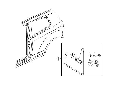 2012 Volkswagen Golf R Exterior Trim - Quarter Panel Diagram 1