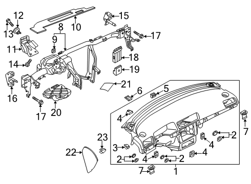 2020 Volkswagen Passat Cluster & Switches, Instrument Panel Diagram 1