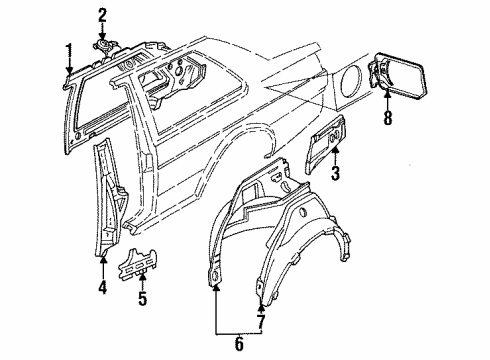1991 Volkswagen Jetta Quarter Panel - Inner Components