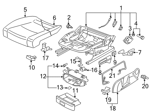 2011 Volkswagen Jetta Front Seat Components Diagram 4