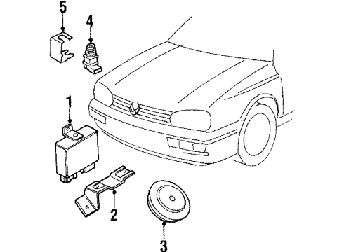 1996 Volkswagen Golf Antitheft Module Diagram for 1HM-937-043-B